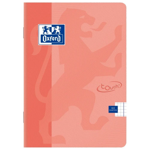 Zeszyt Oxford koralowy Touch pastel A4 60k. 90 g krata (400151703)