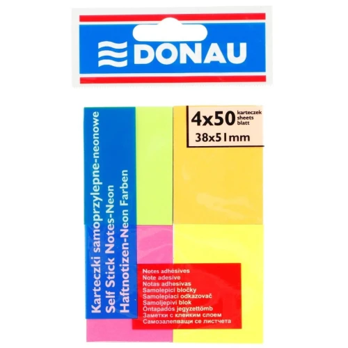 Notes samoprzylepny Donau mix neonowy 200k 38 mm x 51 mm