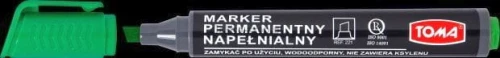 Marker permanentny Toma, zielony 1,0-5,0 mm ścięta końcówka