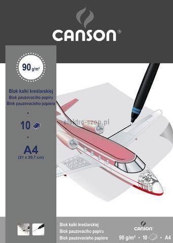 Kalka kreślarska Canson A4 - bezbarwny 90 g 210 mm x 297 mm (200005504)