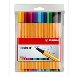Cienkopis Stabilo, mix 0,4 mm 15kol. (88/15)
