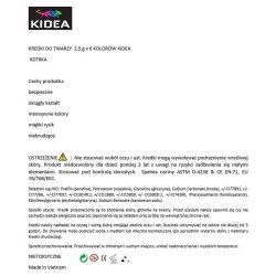 Farba do malowania twarzy Kidea 6 kol. (KDT6KA)