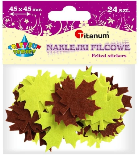 Naklejka (nalepka) Titanum Craft-Fun Series filc - liść klonu (DF009G)