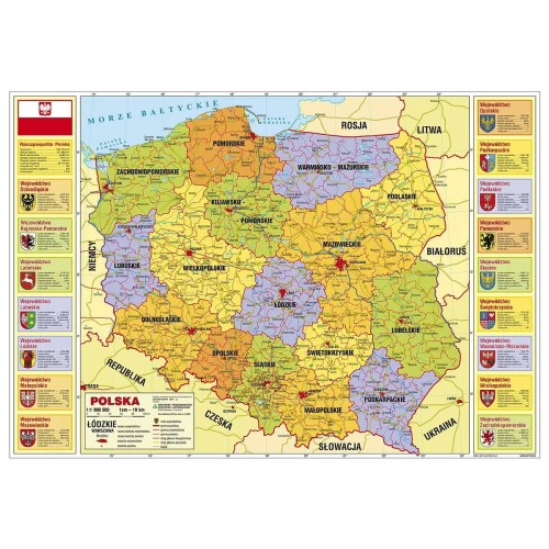 Podkład na biurko Derform Polska mapa - mix 340 mm x 500 mm (POPA)