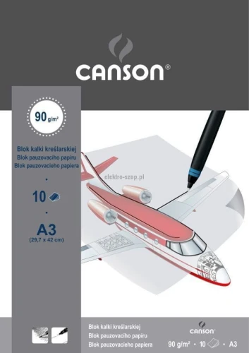 Kalka kreślarska Canson A3 - bezbarwny 90 g 297 mm x 420 mm (200005505)