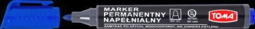 Marker permanentny Toma, niebieski 1,0-5,0 mm okrągła końcówka