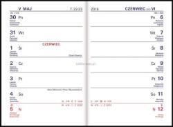Kalendarz książkowy (terminarz) Wydawnictwo Telegraph TIK kieszonkowy 82 mm x 120 mm (K1)