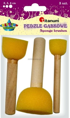 Pędzel Titanum Craft-Fun Series gąbka do malowania zestaw 3 szt. (hsm001)