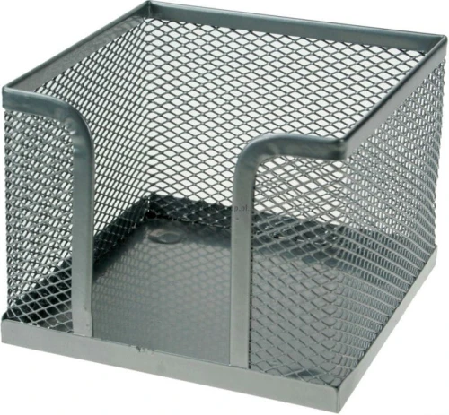 Pojemnik na karteczki Titanum metalowy 10x10x7,5 cm srebrny (M-701S)
