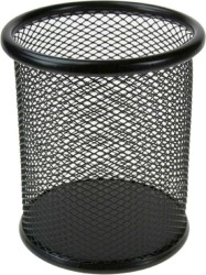 Pojemnik na długopisy Titanum metalowy wys. 10 cm, śr. 9 cm czarny (M-501B)