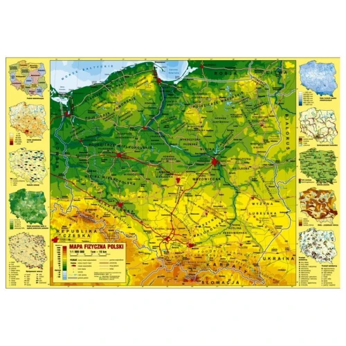 Podkład na biurko Derform Polska mapa 490 mm x 340 mm (POPF)