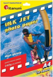 Papier fotograficzny Titanum A4 20 kartek 240 g/m² błyszczący