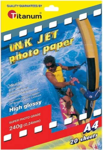 Papier fotograficzny Titanum A4 20 kartek 240 g/m² błyszczący