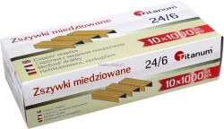 Zszywki 24/6 Titanum miedziowane 24/6 1000 szt