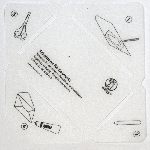 Szablony do robienia kopert 4 szt. (DIN: B8, B7, B6, DL)