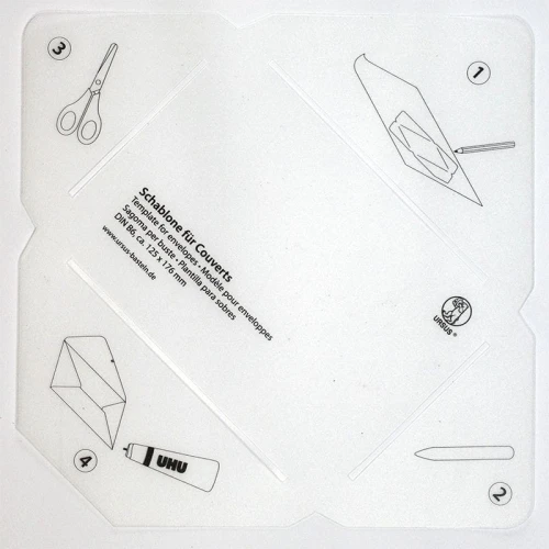 Szablony do robienia kopert 4 szt. (DIN: B8, B7, B6, DL)