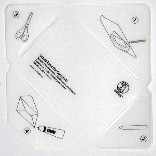 Szablony do robienia kopert 4 szt. (DIN: B8, B7, B6, DL)