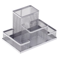 Przybornik na biurko Tres - Srebrny (5a)