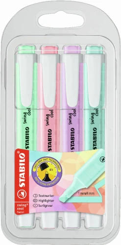 Zakreślacz Stabilo Swing Cool Pastel edition, 4 kolory 1,0-4,0 mm (275/4-08-1)