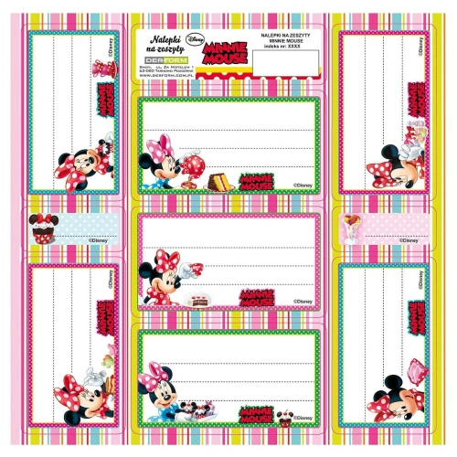 Naklejka na zeszyt Derform Myszka Minnie 165 mm x 165 mm (NNZMM)