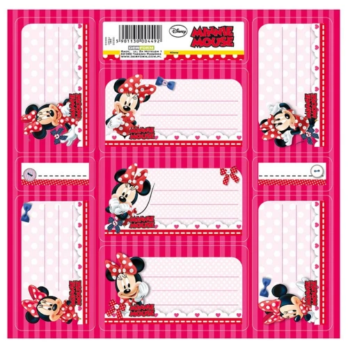 Naklejka na zeszyt Derform Myszka Minnie 165 mm x 165 mm (NNZMM)