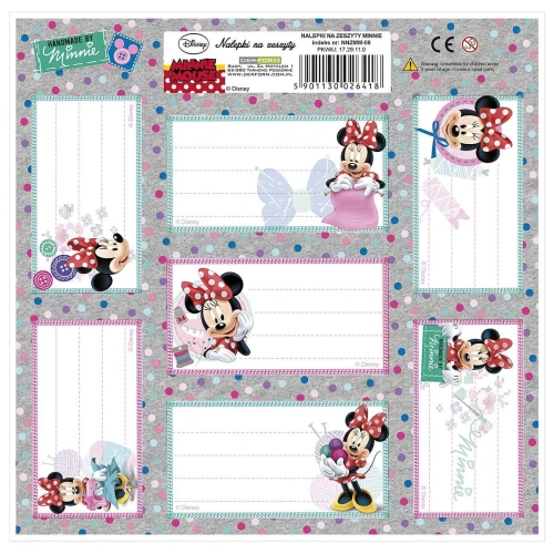 Naklejka na zeszyt Derform Myszka Minnie 165 mm x 165 mm (NNZMM)