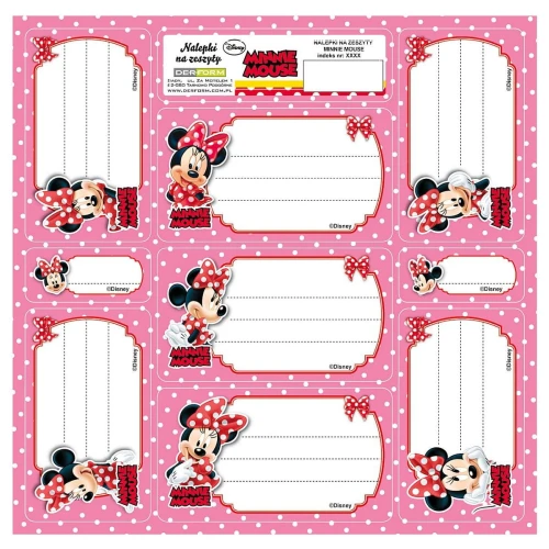 Naklejka na zeszyt Derform Myszka Minnie 165 mm x 165 mm (NNZMM)