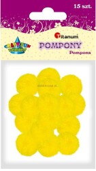 Pompony Titanum Craft-Fun Series żółte 15 szt