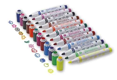 Flamaster Fun&amp;Joy okrągłe  z pieczątkami 12 kol. (FJGCP20501-12)