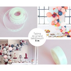 Taśma ozdobna Godan do girland balonowych bezbarwny 5 m (GA-TDGS)