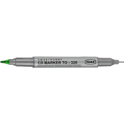 Marker do cd Toma zielony dwustronny, zielony 0,5/1,0 mm (To-320)