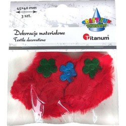 Ozdoba materiałowa Titanum Craft-Fun Series serca futerkowe (MTCR-BY298)