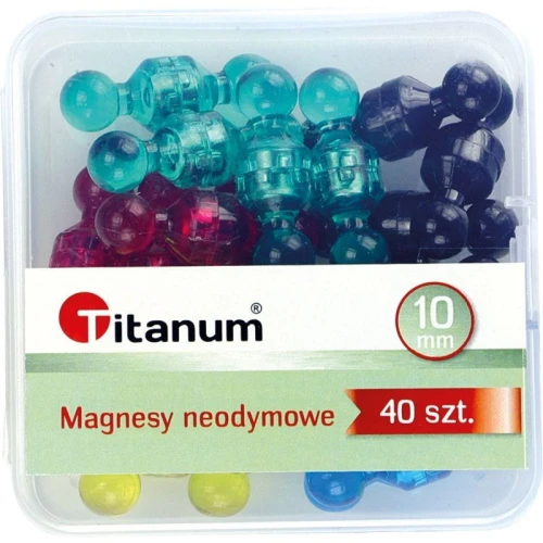 Magnes Titanum pinezki tablicowe 10 mm neodymowe - mix śr. 10 mm