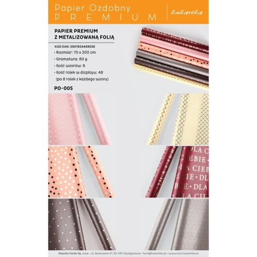 Papier ozdobny Passion Cards - mix 700 mm x 2000 mm (9058)