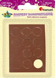 Magnes Titanum Craft-Fun Series krążki samoprzylepne - czarne śr. 12 mm (23201)