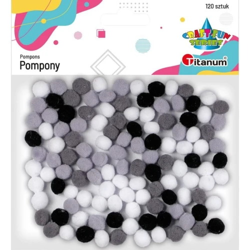 Pompony Titanum Craft-Fun Series poliestrowe szary 120 szt (21TH0514-2)