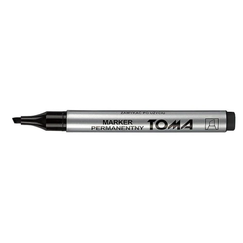 Marker permanentny Toma, czarny 0,6 mm ścięta końcówka (TO-091 3 3)