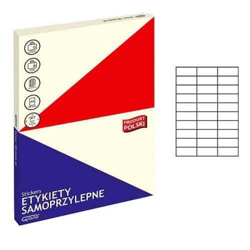 Etykieta samoprzylepna Grand A4 - biały 70 mm x 29,7 mm (009)