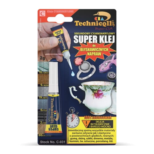 Klej w tubie Technicqll Super Klej sekundowy 2 g (C-031)