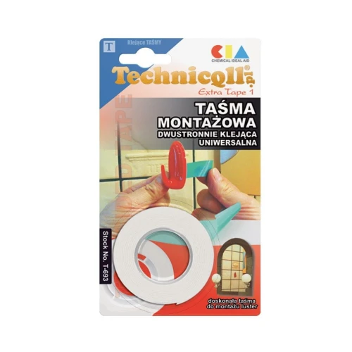 Taśma dwustronna Technicqll dwustronna 19 mm 1,5 m (T-693)