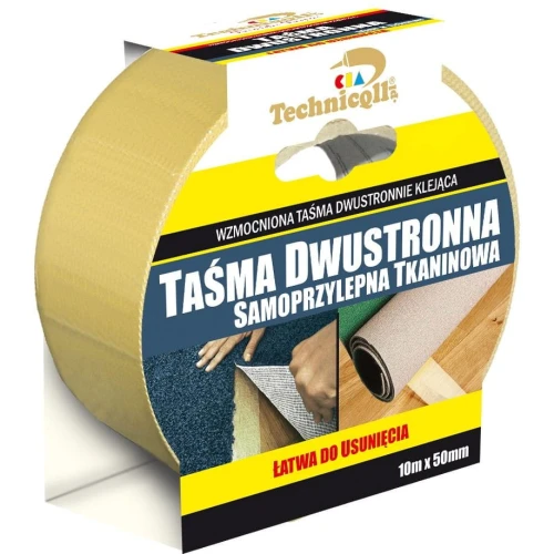 Taśma dwustronna Technicqll dwustronna tkaninowa 50 mm 10 m (T-246)