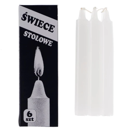 Świeca Bispol stołowa - biały 190 mm śr. 20 mm