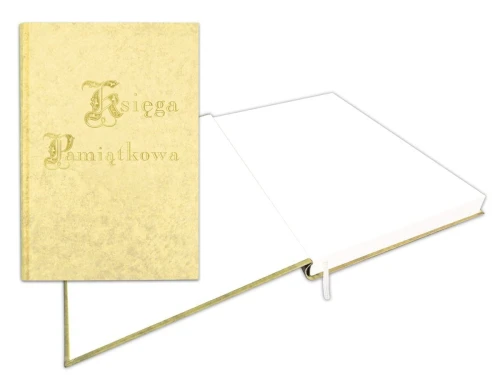 Kronika Warta księga pamiatkowa złocona - beżowy 144k. 220 mm x 307 mm (319-047)