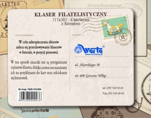 Klaser filatelistyczny Warta 215 mm x 305 mm (1829-110-004)