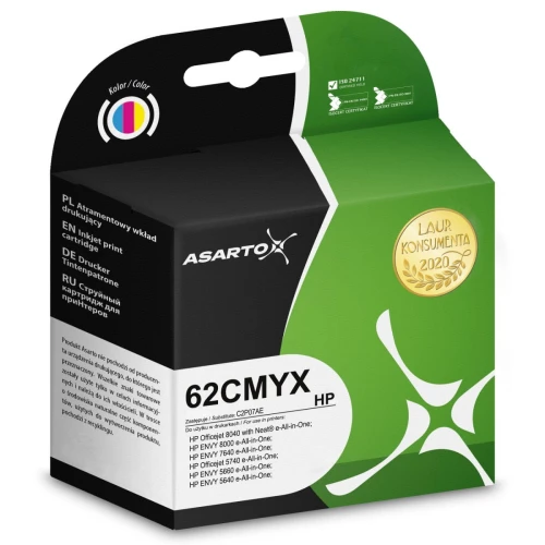 Tusz Asarto do HP 62CMYX | C2P07AE | 18ml | color