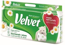 Papier toaletowy Velvet Naturalnie Pielęgnujący Rumianek A8 kolor: biały 8 szt