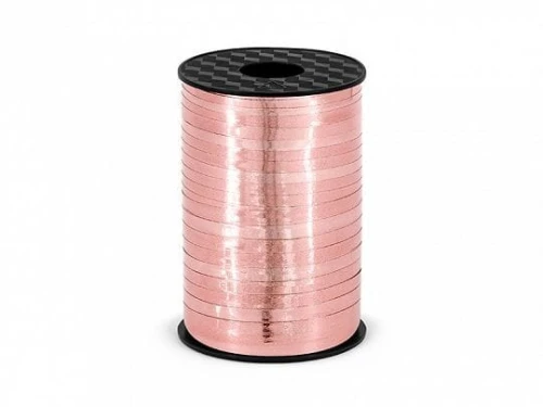 Wstążka Partydeco plastikowa, różowe złoto różowy 5 mm 225 m (PRM5-019R)
