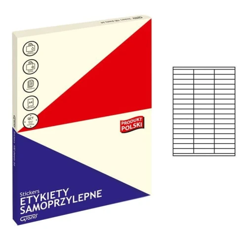 Etykieta samoprzylepna Grand A4 - biały 70mm x 16,9mm (007)