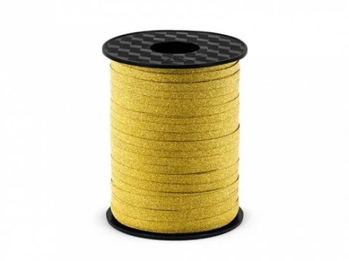 Wstążka Partydeco plastikowa złoty 5mm 225m (PRM5-019)