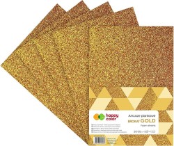 Arkusz piankowy Happy Color kolor: złoty 5 ark. 210mm x 297mm (HA 7132 2030-11)
